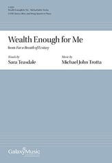 For a Breath of Ecstasy: 1. Wealth Enough for Me SATB choral sheet music cover